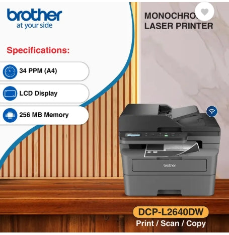 Brother DCP-B7640DWB Multi-function Wi-Fi Monochrome Laser Printer With ADF (Toner Box Series)