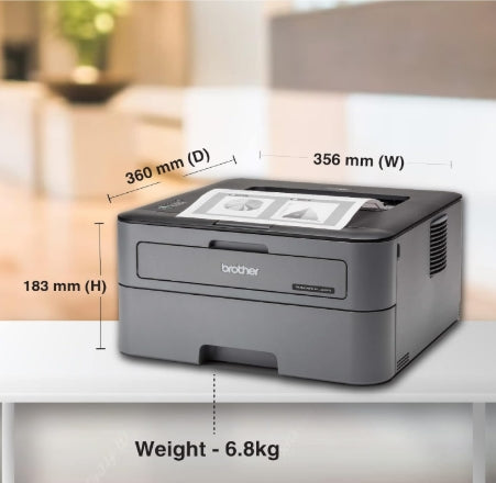 Brother HL-L2321D Automatic Duplex Monochrome Laser Printer with 30 Pages Per Minute Print Speed , 8 MB Memory, Large 250 Sheet Paper Tray, Black