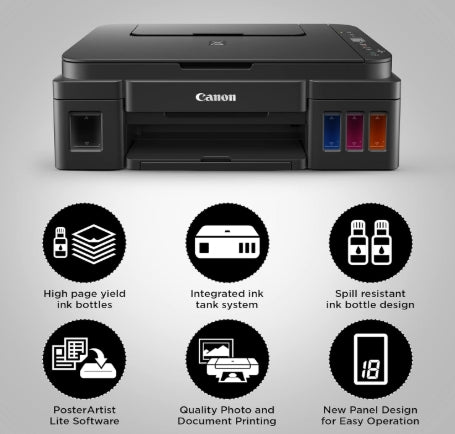 Canon PIXMA MegaTank G2010 All-in-One Ink Tank Colour Printer With Print, Scan & Copy