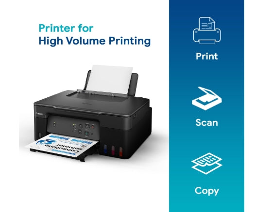 Canon PIXMA MegaTank G2730 All-in-One (Print, Scan, Copy) Inktank Colour Printer with 2 Years Standard Warranty