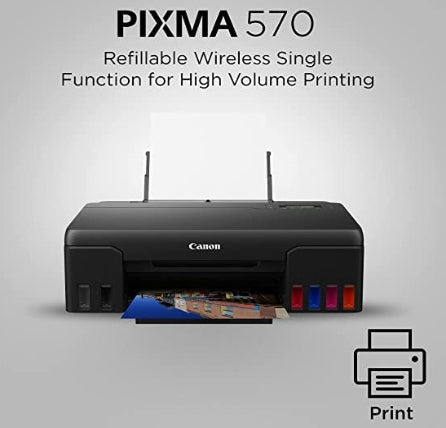 Canon PIXMA MegaTank Single Function  G570 6 Colour, High Volume Printing Photo Printer, User Replaceable Print Heads & Maintenance Cartridge.