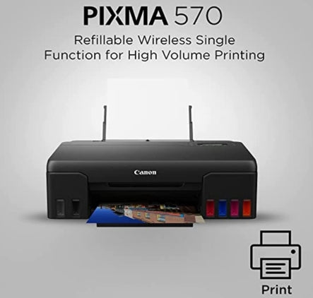 Canon PIXMA MegaTank Single Function  G570 6 Colour, High Volume Printing Photo Printer, User Replaceable Print Heads & Maintenance Cartridge.