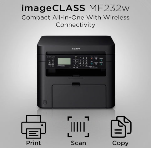 Canon imageCLASS MF232w All-in-one Laser Wi-Fi Monochrome Printer (Black), Standard