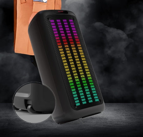 FINGERS RollingParties-110 Bluetooth Trolley Speaker with Powerful 110 W Deep Bass, Bundled 2 Wireless Mics & Additional 2 Mics, 8-Hour Play time, Guitar Input, TWS Support