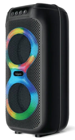 FINGERS Swag5 Bluetooth Portable Speaker (with RGB Lights, 10 W Deep Bass, FM, USB, MicroSD, AUX, Mic in (6.35 mm), Provisional Slot for Wired/Wireless Mic, Multi-Point Technology)