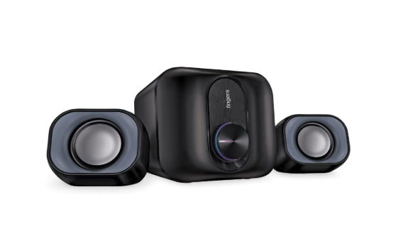FINGERS Stereo Beats 2.1 Channel Multimedia Wired Speaker (USB Powered with 3.5 mm Stereo Input | Powerful 11 Watts | for Computer PCs & Laptops) - Rich Black