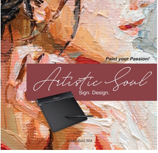FINGERS ArtisticSoul 504 Digital Drawing Graphics Pen Tablet, Black, 5.5-inch x 4-inch