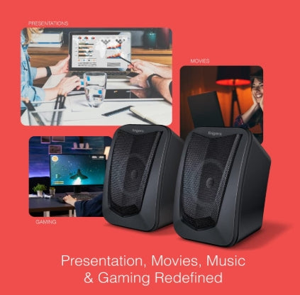 FINGERS FunBeats USB Multimedia Speaker (6 W 2.0 Channel | Volume Controller | Powerful Bass | Black Standard
