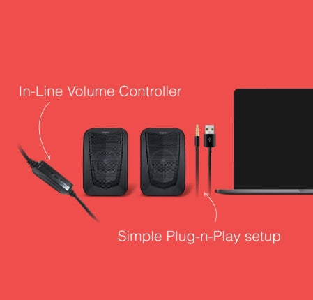 FINGERS FunBeats USB Multimedia Speaker (6 W 2.0 Channel | Volume Controller | Powerful Bass | Black Standard