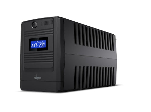 FINGERS FR-1250LCD Line Interactive UPS (High Power Capacity 1200 VA / 720 W, 33% Faster Recharge, Multi-Function Real-time LCD Display)