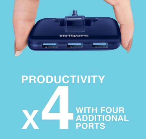 FINGERS Fast T3.0 USB Hub Fast T3.0 USB Hub  (Royal Blue)