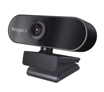 FINGERS 720 Hi-Res Webcam with 720p Wide Angle Lens and Built-in Mic for PC Desktops and Laptops - HD Video Calling & Recording with up to 1280 x 720 Pixels