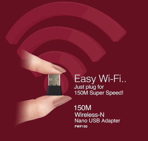 FINGERS FWF150 Wi-Fi USB Adapter (Nano-Sized) | Speed up to 150 Mbps) | High Speed and Wi-Fi Compatible with Windows, Linux, and Mac