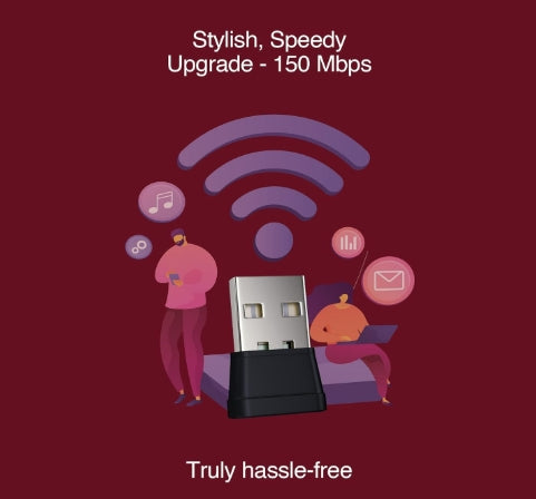 FINGERS FWF150 Wi-Fi USB Adapter (Nano-Sized) | Speed up to 150 Mbps) | High Speed and Wi-Fi Compatible with Windows, Linux, and Mac