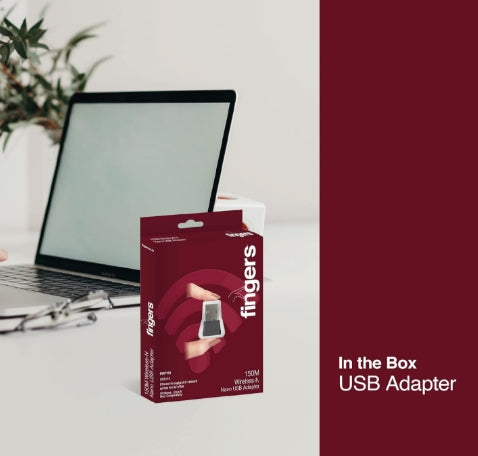 FINGERS FWF150 Wi-Fi USB Adapter (Nano-Sized) | Speed up to 150 Mbps) | High Speed and Wi-Fi Compatible with Windows, Linux, and Mac