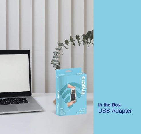 FINGERS FWF300 Wi-Fi Adapter, Wifi Dongle (Nano-Sized | High Speed and Wi-Fi Compatible with Windows, Linux, and Mac | Speed up to 300 Mbps)