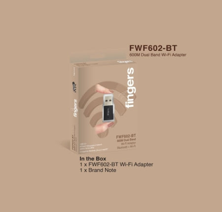 FINGERS FWF602-BT Dual Band USB Wifi Adapter, Wifi Dongle (Dual Band - Supports 2.4 GHz & 5 GHz, Dual Connectivity Bluetooth & Wi-Fi, Windows & Linux (Intel Platform) Compatible, Simple Plug-n-Play)