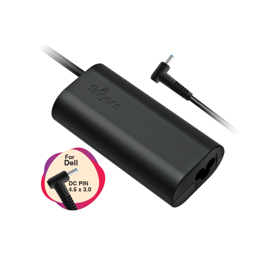 FINGERS FL-65W Laptop Adapter For Dell & HP Compaq DC PIN 4.5 x3.0 mm 65 W Adapter with Power Cord Included