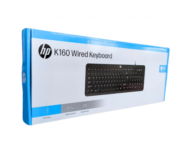 HP K160 Wired USB Standard Desktop Keyboard Compatible with Desktop, Laptop  (Black)