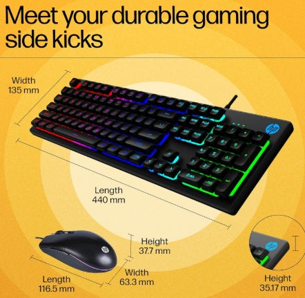 HP KM300F Gaming Keyboard and Mouse Combo Set Designed for Gaming  (Black)