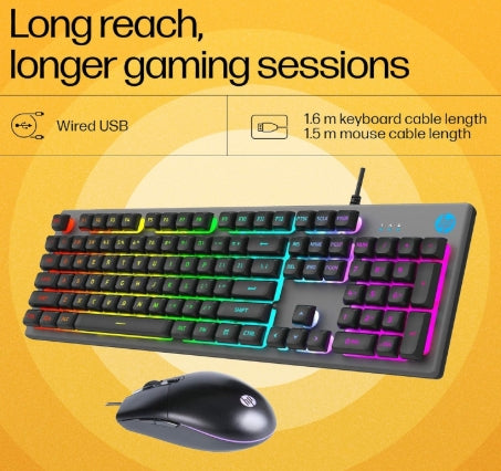 HP KM300F Gaming Keyboard and Mouse Combo Set Designed for Gaming  (Black)