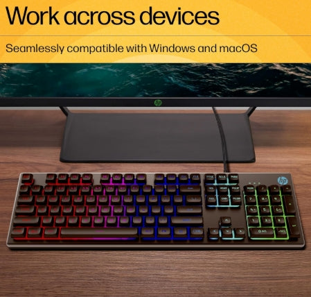 HP KM300F Gaming Keyboard and Mouse Combo Set Designed for Gaming  (Black)