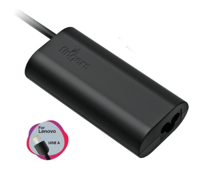 FINGERS FL-65W Laptop Power Adapter with 65 W Fast Charging (for Lenovo Laptops with DC USB Pin)